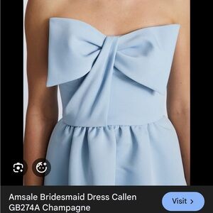 Amsale Strapless Dress in Soft Blue